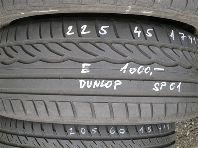225/45 R17 91W letní použitá pneu DUNLOP SP SPORT 01