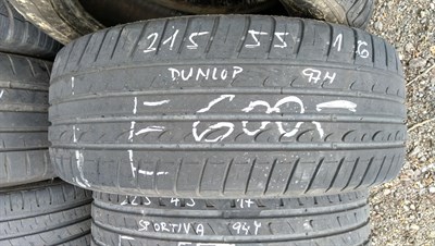 215/55 R16 97H letní použitá pneu DUNLOP SP SPORT FASTRESPONSE